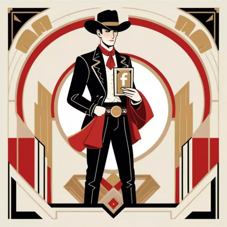 Advertise gun range on Facebook - Cowboy with Facebook logo