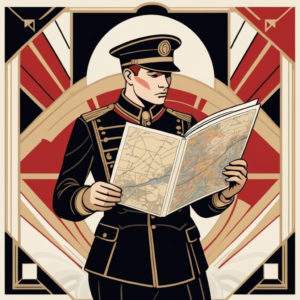 FFL's - Load Your Sales, Not Just Your Shelves 4 An art deco style image of a soldier reading a map