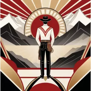 cowboy looking out at the mountains 2